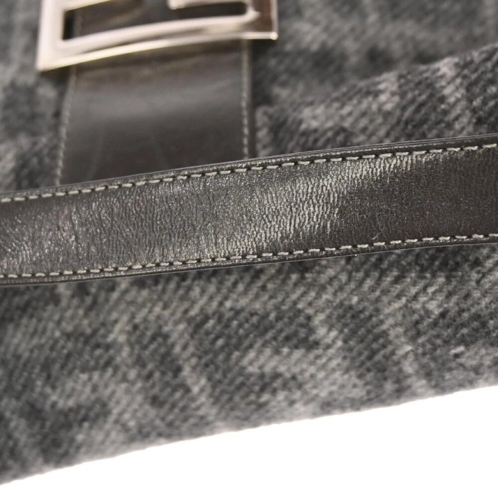 Fendi Gray Wool Zucca Baguette Handbag - Picture 7 of 10